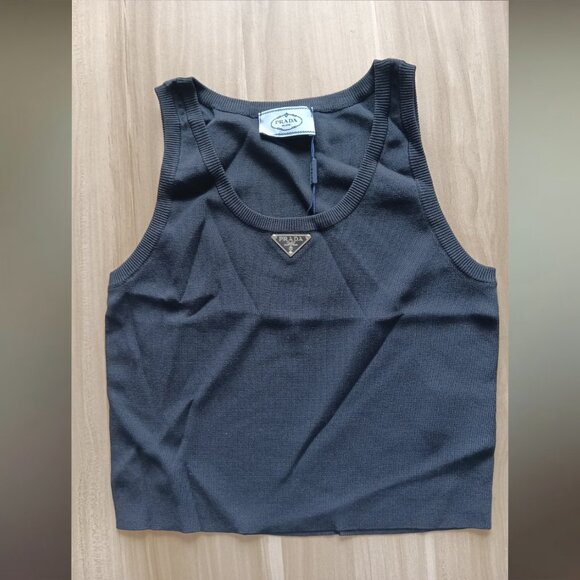 NWT Prada Logo Tank In Black - Picture 3 of 8